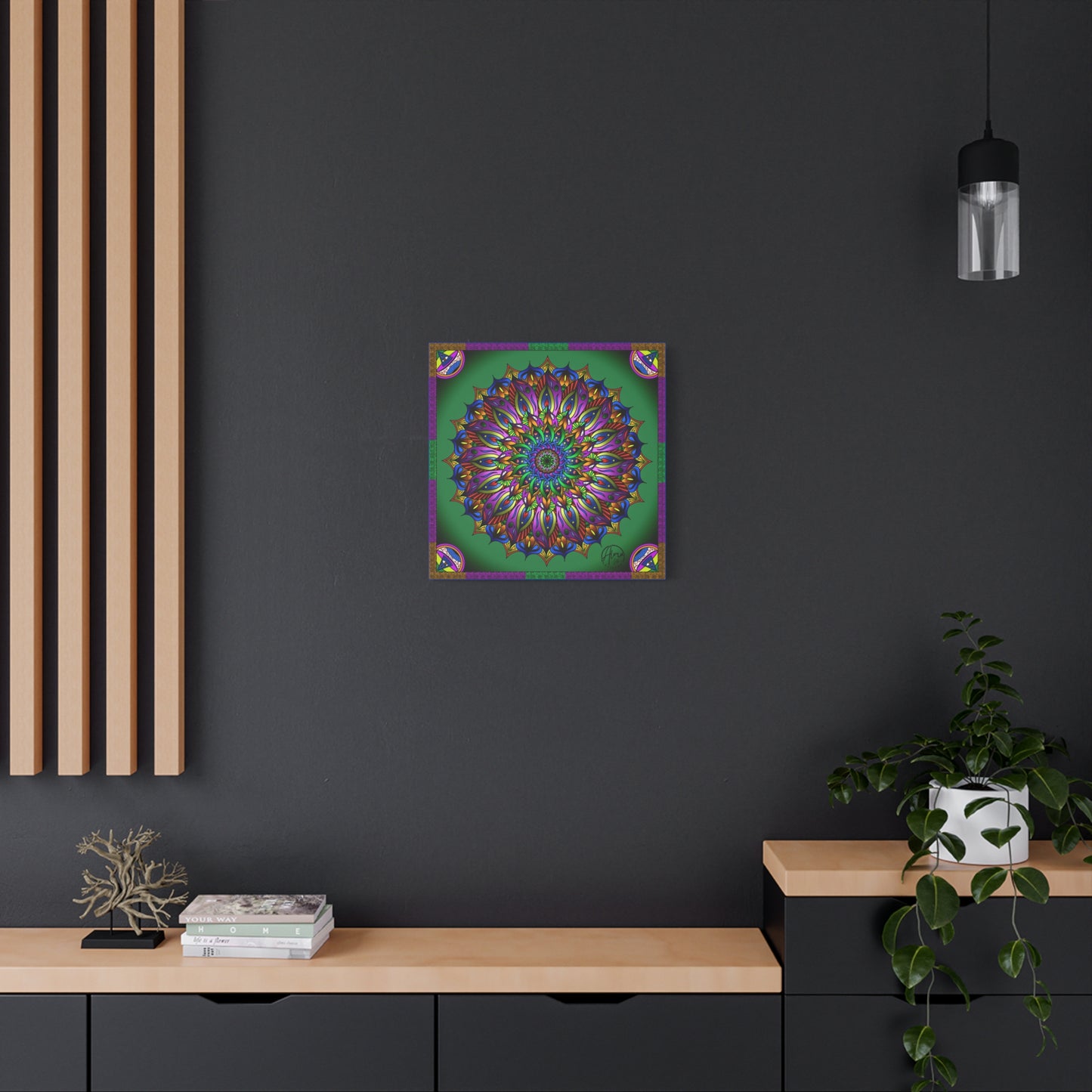 AlmaLaterArt, Mandala Meditation tool Art canvas, Psychedelic Visionary Art, Spiritual Wall Decor, Boho Home Decor, Mandala Art