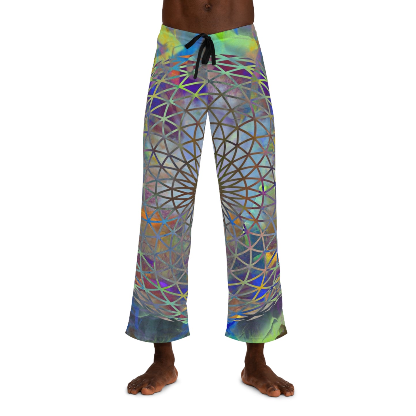 Sacred Geometry Festival Pants, Men's Pajama Bottoms, Psychedelic Lounge Wear, Boho Dance Apparel, Hippie Nightwear