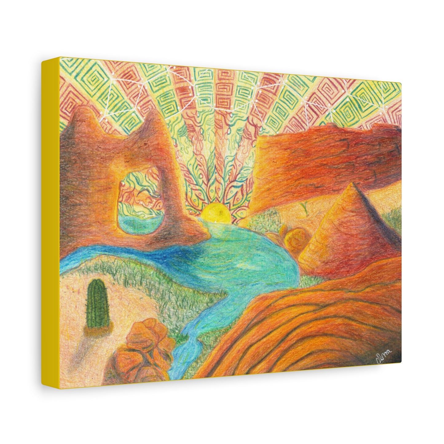 Canvas Art - Sunset Serenity by Alma Later Art - Psychedelic Visionary Trippy Nature Wall Decor