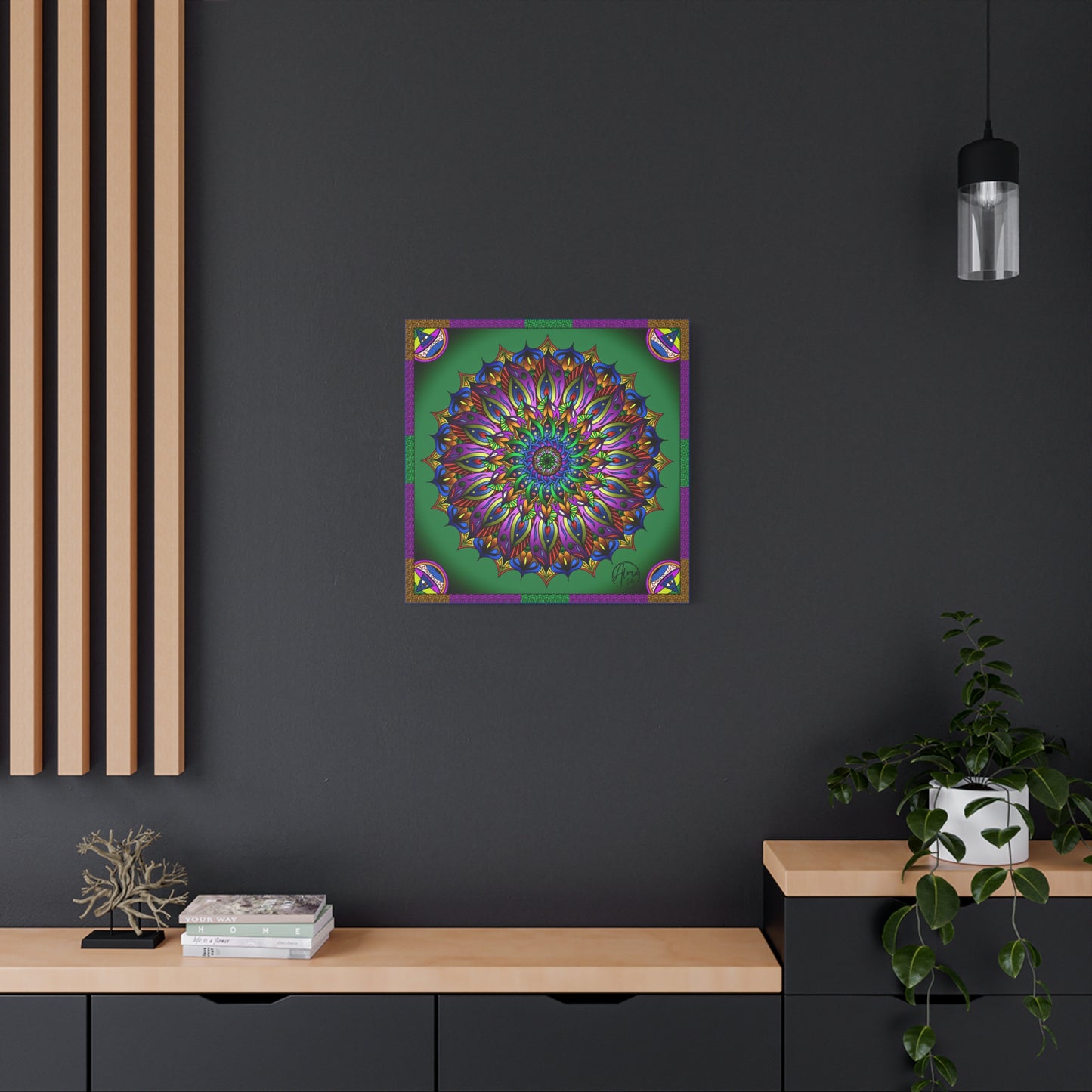 AlmaLaterArt, Mandala Meditation tool Art canvas, Psychedelic Visionary Art, Spiritual Wall Decor, Boho Home Decor, Mandala Art