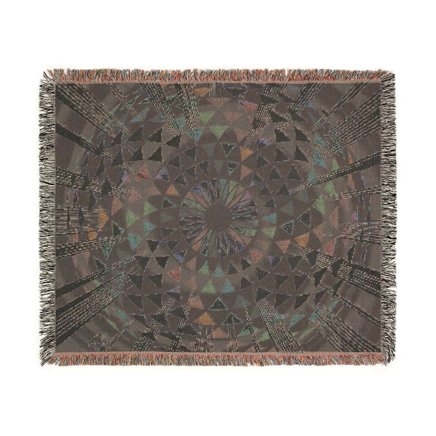 100% Cotton Woven Blanket| Rainbow Torus Design | Art Blanket | Alma Later Art | Trippy Art Blanket