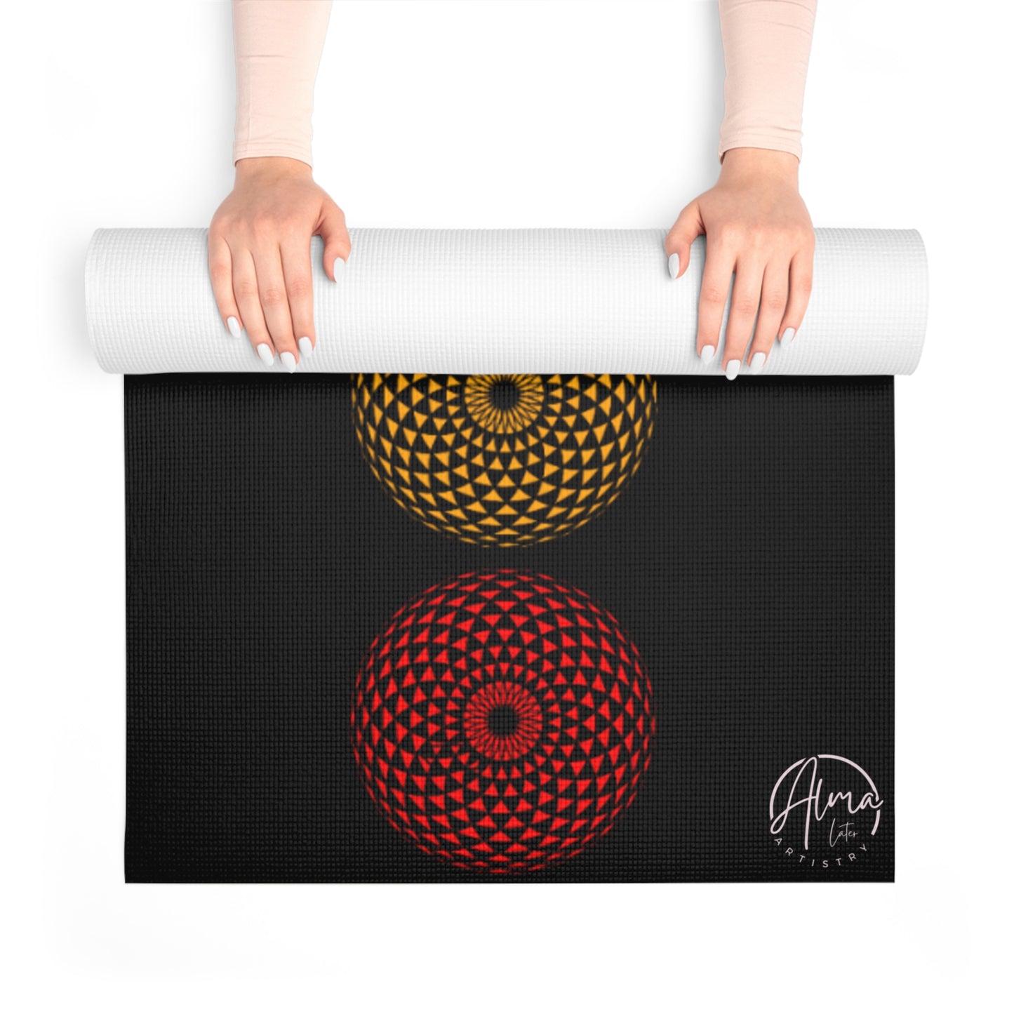 Stylish Yoga Mat, Rainbow Torus Design, Sacred Geometry Art, Foam Workout Mat, Exercise Mat, Meditation Mat, Yoga Lover Gift
