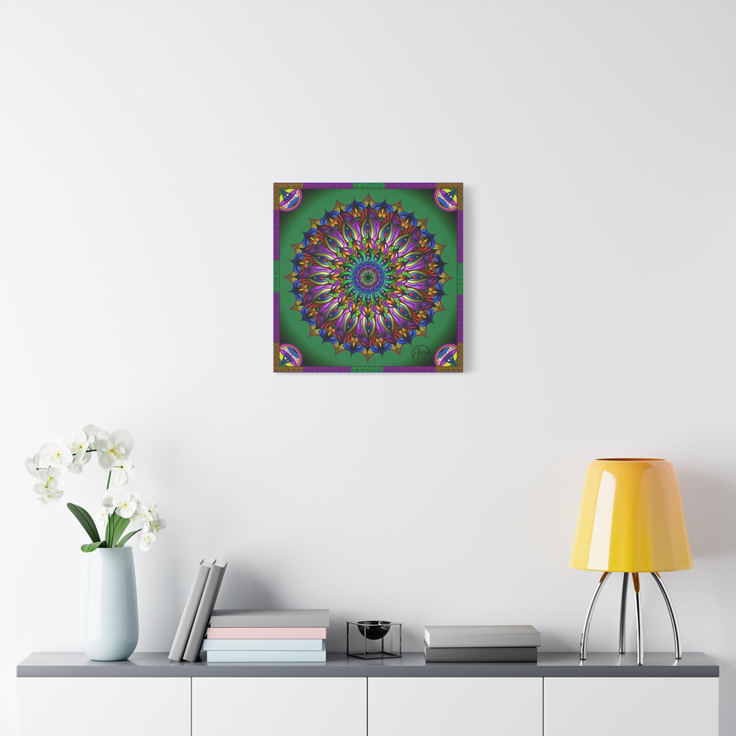 AlmaLaterArt, Mandala Meditation tool Art canvas, Psychedelic Visionary Art, Spiritual Wall Decor, Boho Home Decor, Mandala Art