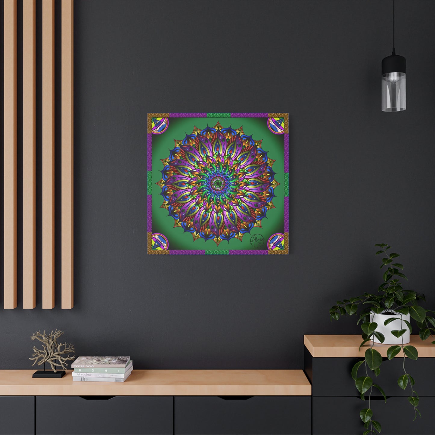 AlmaLaterArt, Mandala Meditation tool Art canvas, Psychedelic Visionary Art, Spiritual Wall Decor, Boho Home Decor, Mandala Art