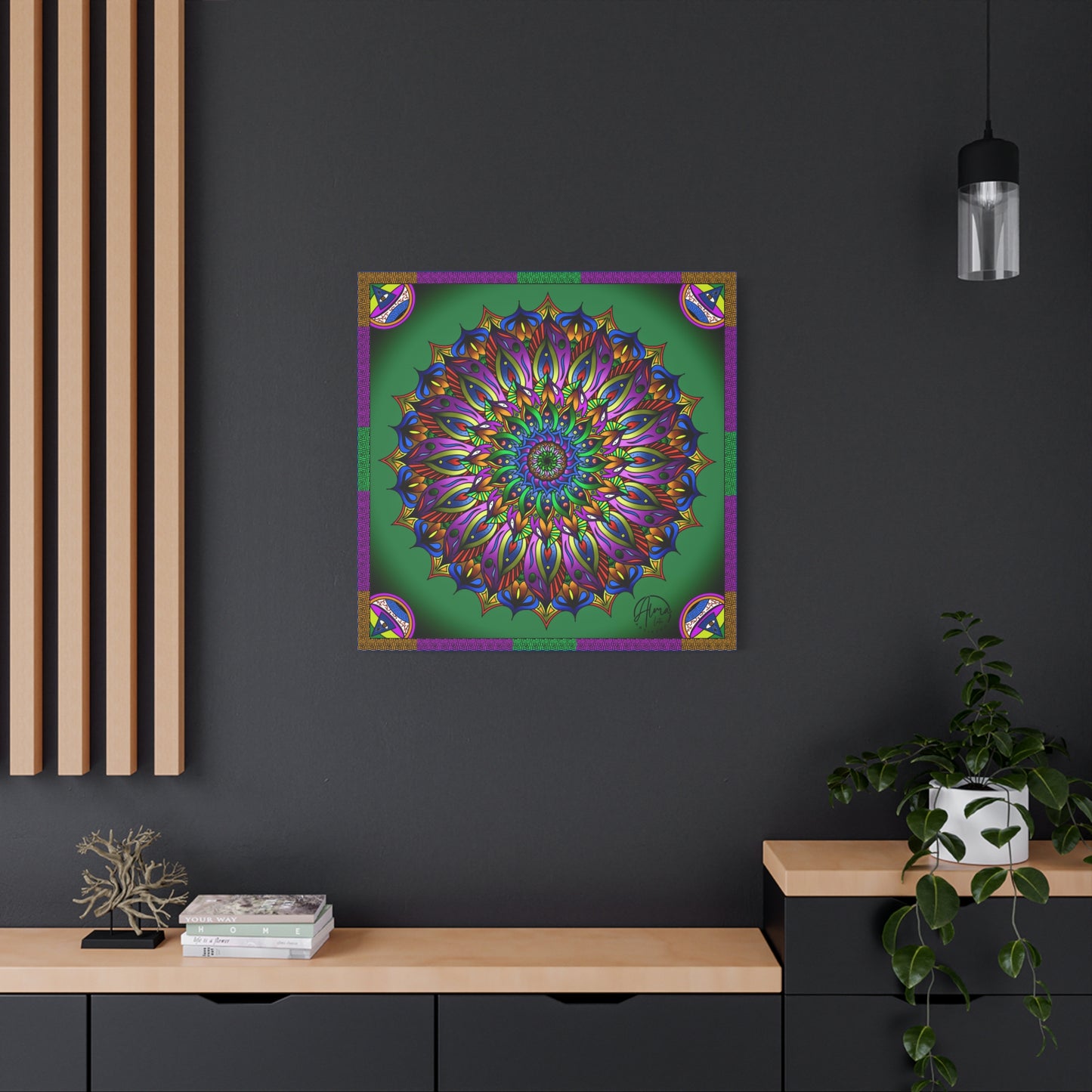 AlmaLaterArt, Mandala Meditation tool Art canvas, Psychedelic Visionary Art, Spiritual Wall Decor, Boho Home Decor, Mandala Art