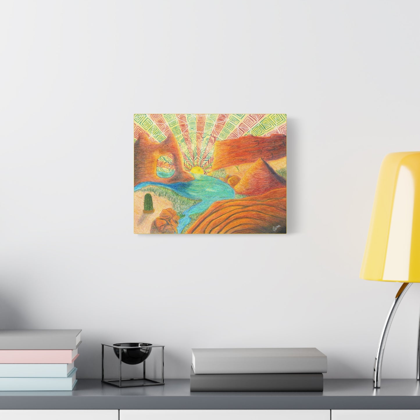 Canvas Art - Sunset Serenity by Alma Later Art - Psychedelic Visionary Trippy Nature Wall Decor