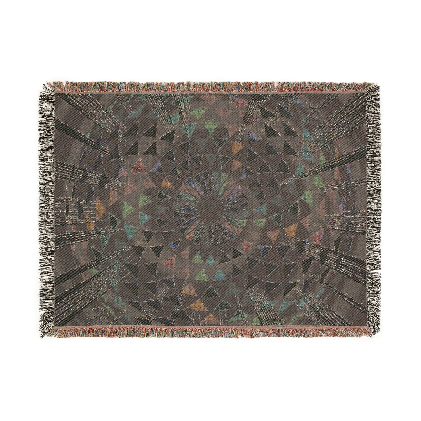 100% Cotton Woven Blanket| Rainbow Torus Design | Art Blanket | Alma Later Art | Trippy Art Blanket