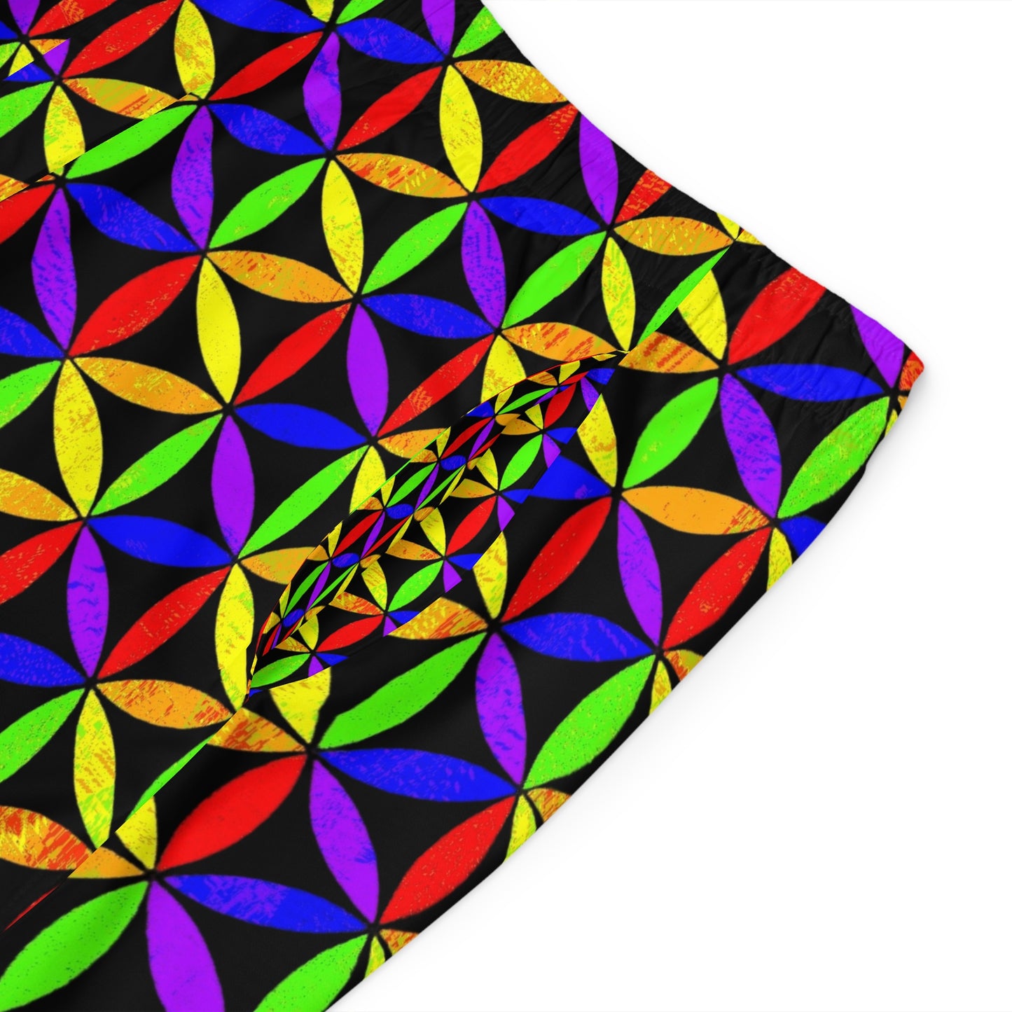 Men's Board Shorts Rainbow Flower of Life Sacred Geometry | Summer Lifestyle