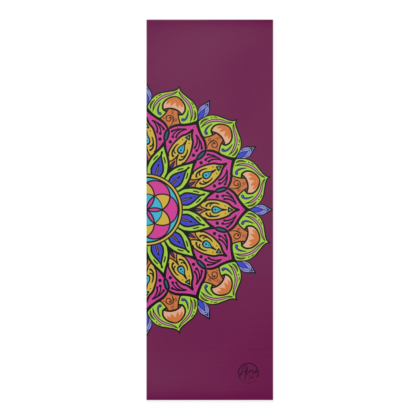 Yoga Mat, Sacred Geometry Mandala Pattern By AlmaLaterArt, Power of Mushrooms, Meditation Mat, Workout Mat, Visionary Art yoga mat