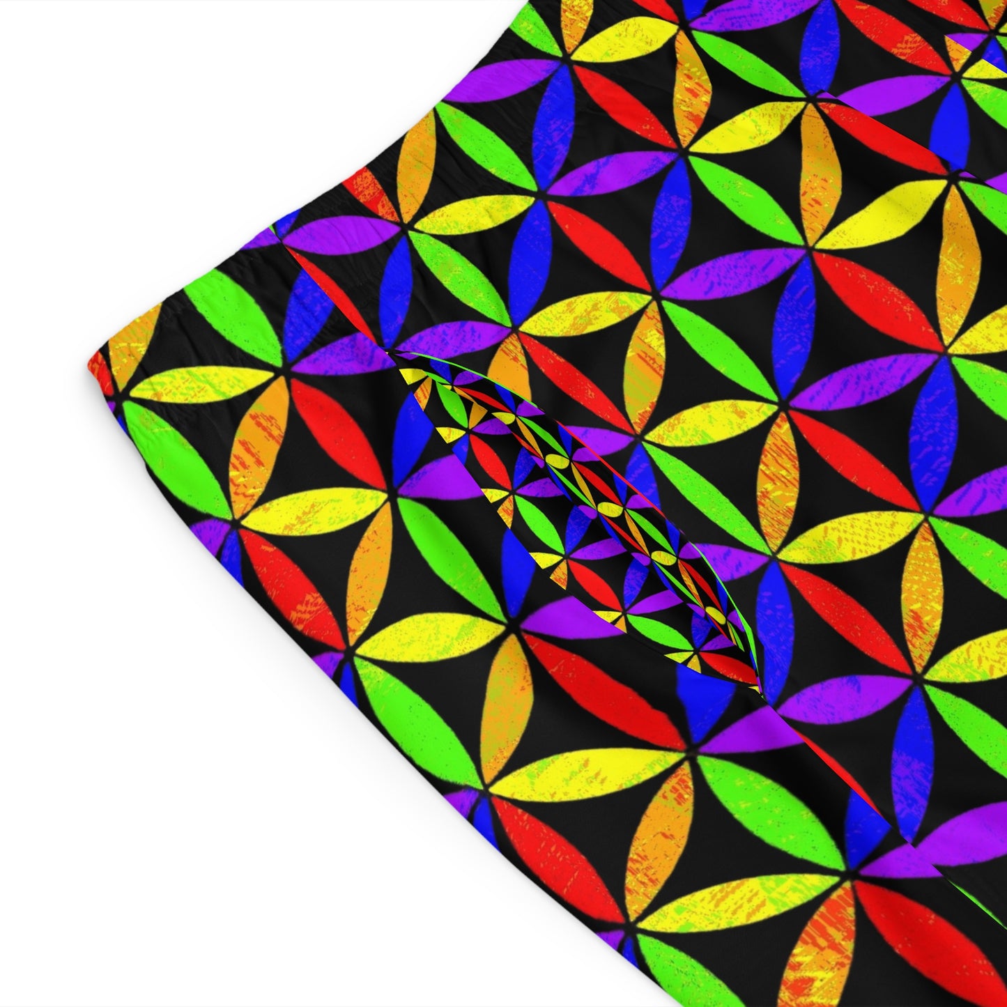 Men's Board Shorts Rainbow Flower of Life Sacred Geometry | Summer Lifestyle