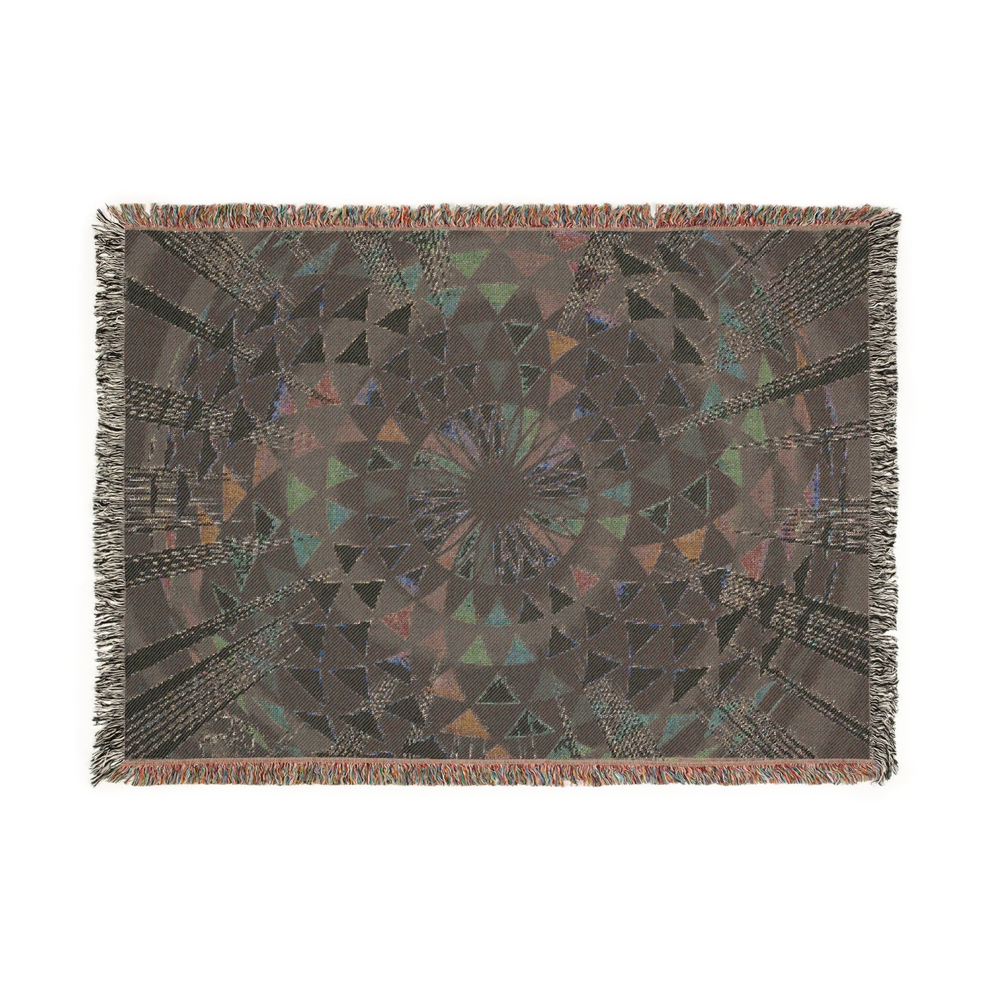 100% Cotton Woven Blanket| Rainbow Torus Design | Art Blanket | Alma Later Art | Trippy Art Blanket