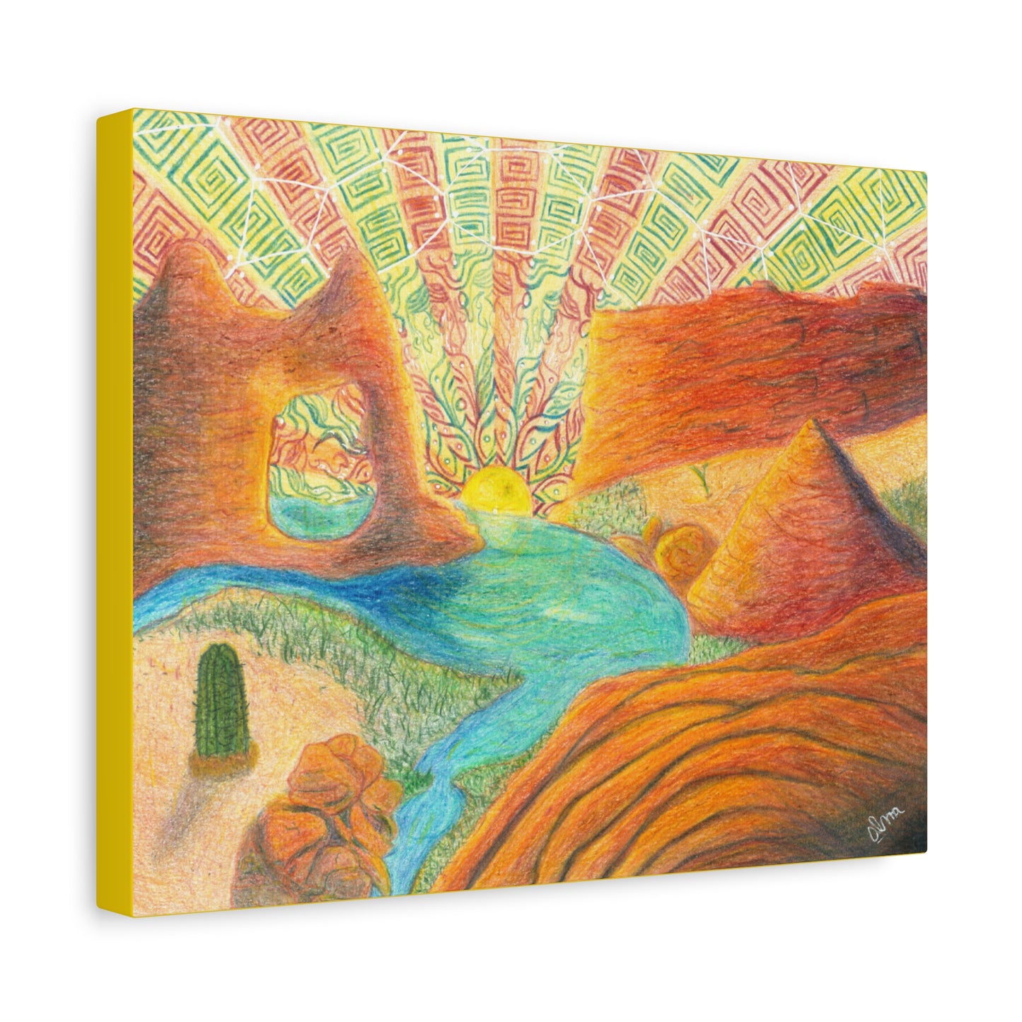 Canvas Art - Sunset Serenity by Alma Later Art - Psychedelic Visionary Trippy Nature Wall Decor