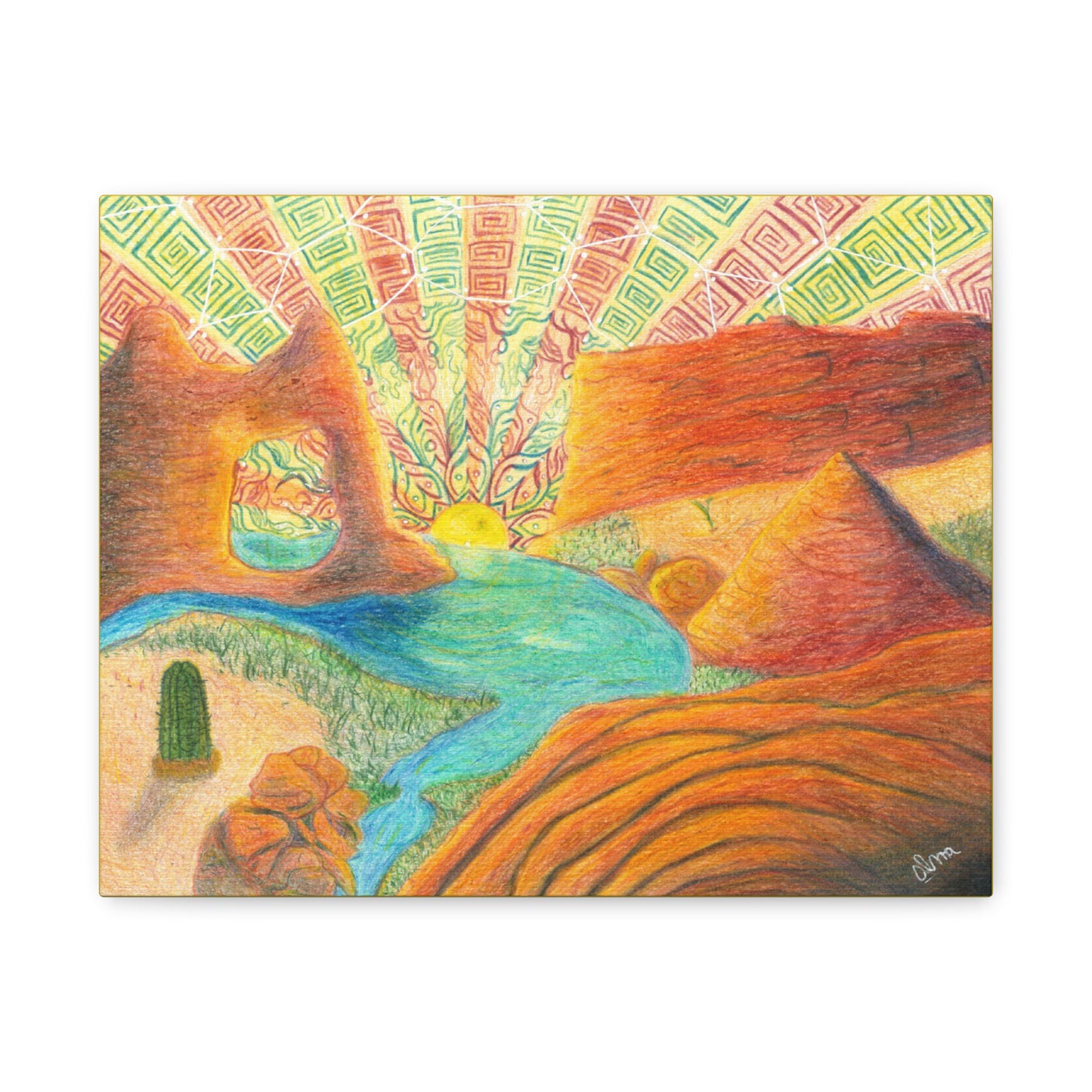 Canvas Art - Sunset Serenity by Alma Later Art - Psychedelic Visionary Trippy Nature Wall Decor