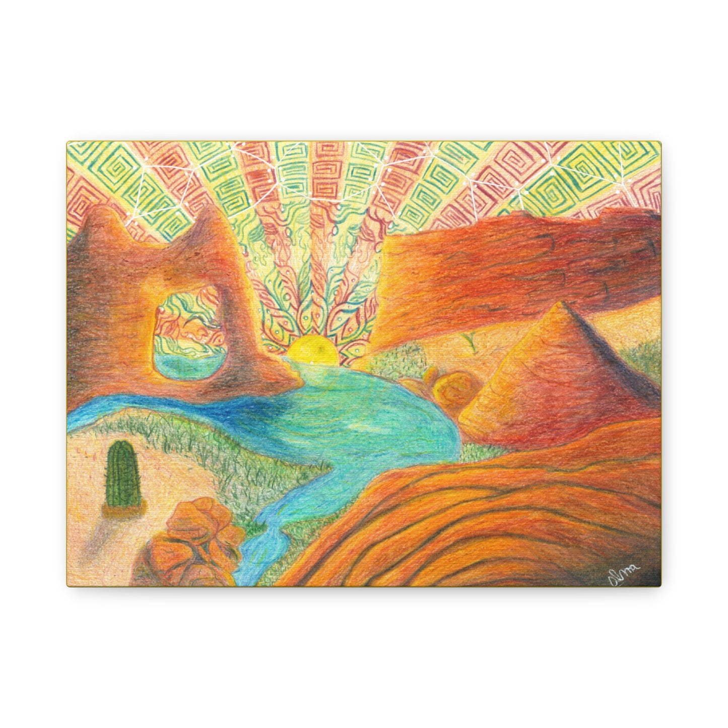 Canvas Art - Sunset Serenity by Alma Later Art - Psychedelic Visionary Trippy Nature Wall Decor