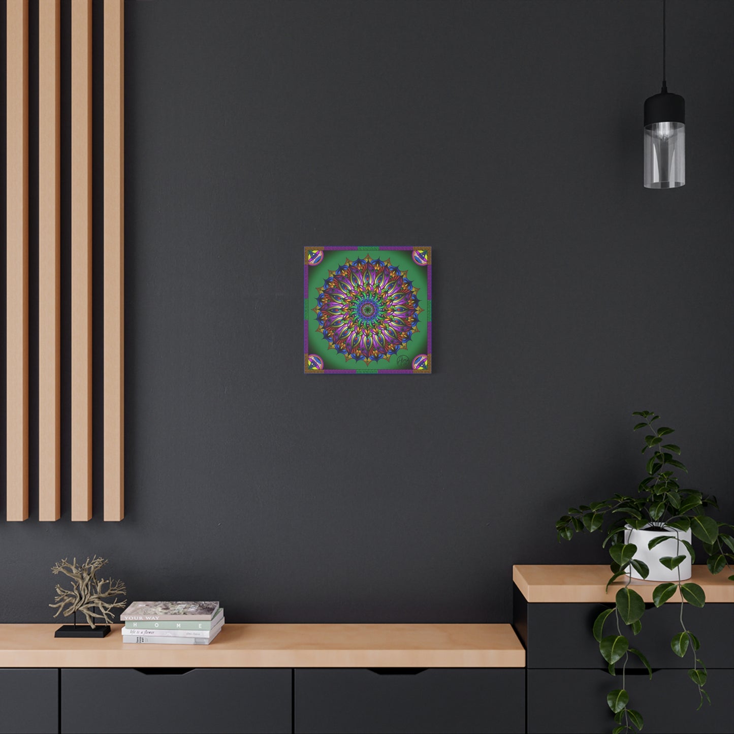 AlmaLaterArt, Mandala Meditation tool Art canvas, Psychedelic Visionary Art, Spiritual Wall Decor, Boho Home Decor, Mandala Art