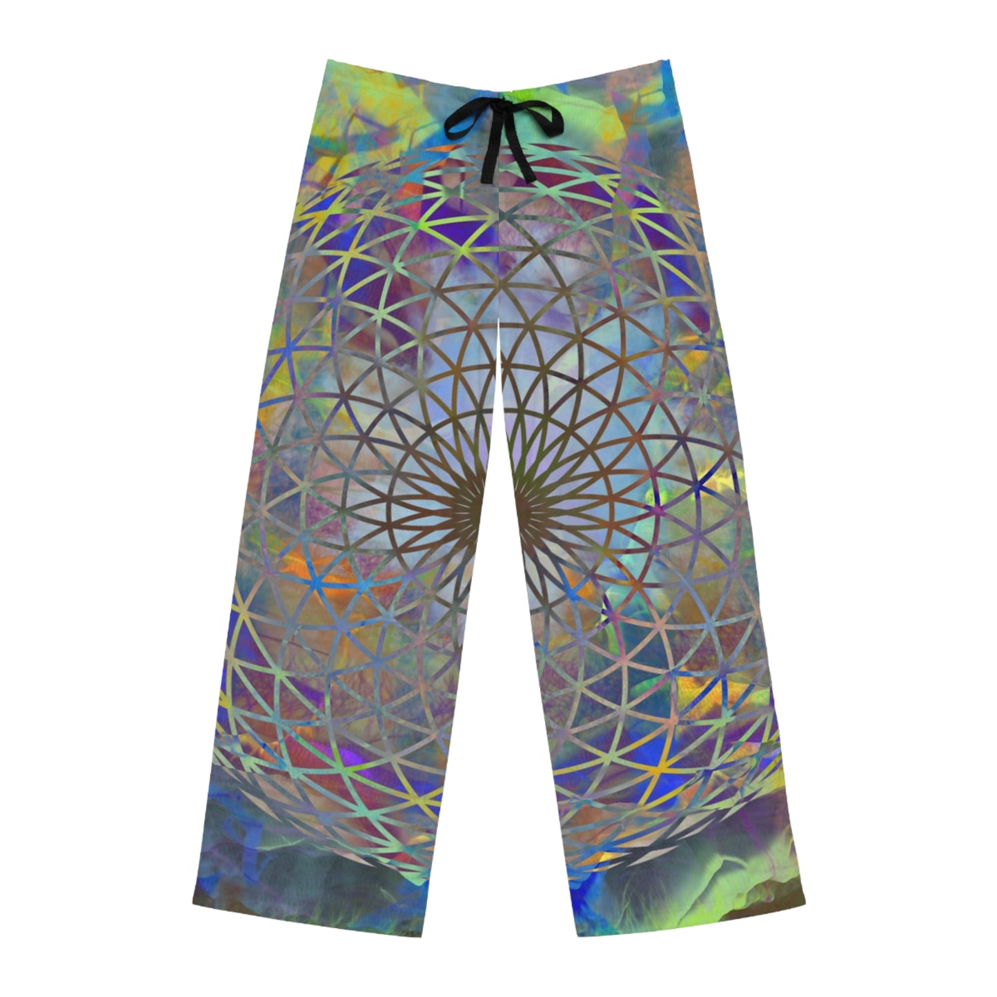 Sacred Geometry Festival Pants, Men's Pajama Bottoms, Psychedelic Lounge Wear, Boho Dance Apparel, Hippie Nightwear