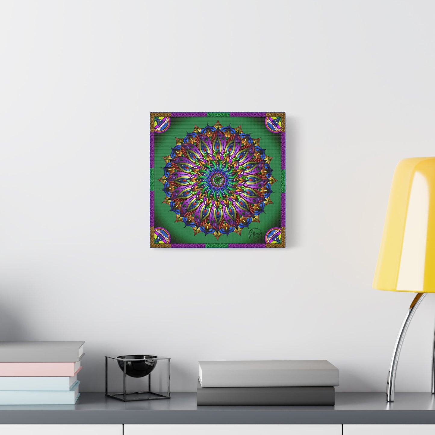 AlmaLaterArt, Mandala Meditation tool Art canvas, Psychedelic Visionary Art, Spiritual Wall Decor, Boho Home Decor, Mandala Art