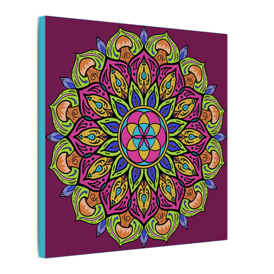 Meditation Tool "The Power of Mushrooms" Digital Art by AlmaLaterArt, Canvas Print, Sacred Geometry Mandala,Psychedelic Visionary Art