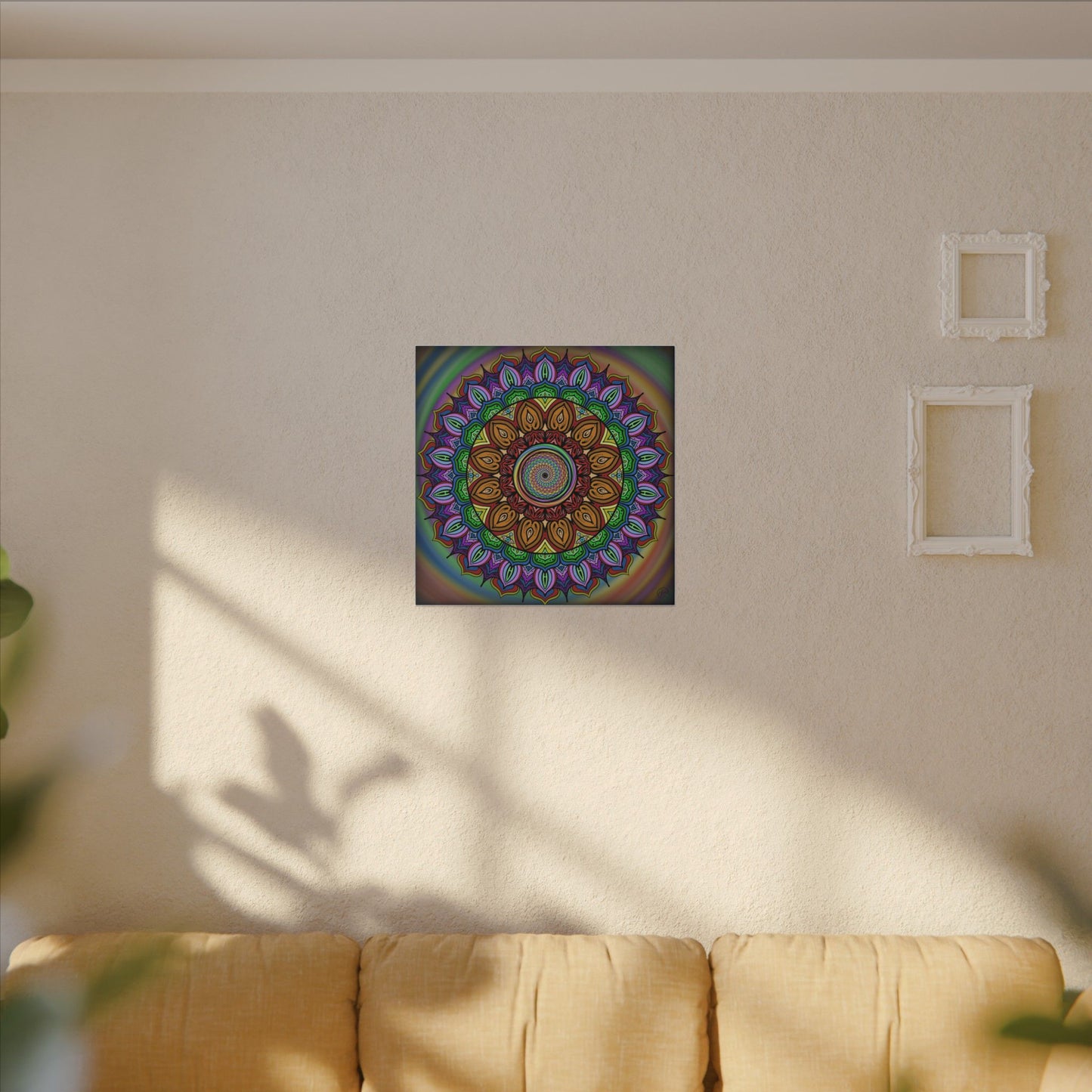 Mandala Canvas Art Print, Tears of Change, By AlmaLaterArt, Mandala Rainbow Swirl, Sacred Geometry, Visionary Art for Meditation, Psychedelic Decor, Wall art