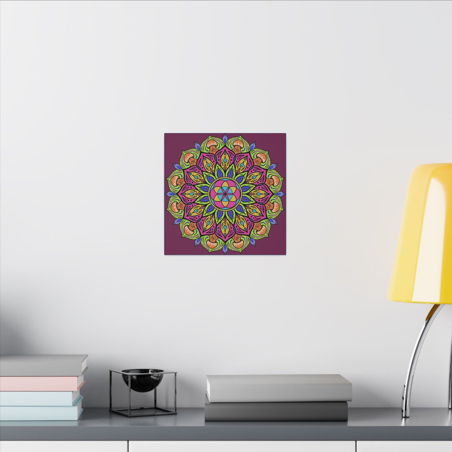Meditation Tool "The Power of Mushrooms" Digital Art by AlmaLaterArt, Canvas Print, Sacred Geometry Mandala,Psychedelic Visionary Art