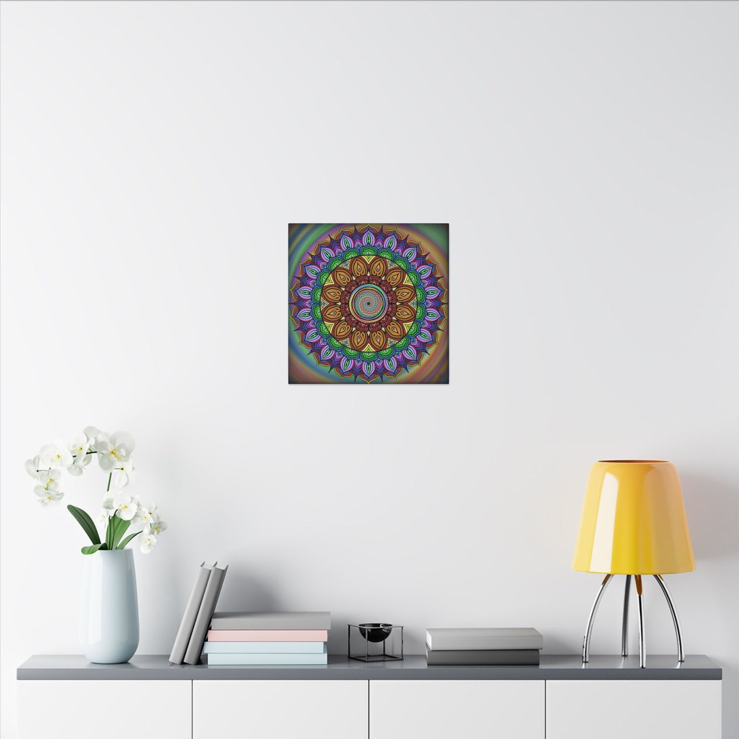 Mandala Canvas Art Print, Tears of Change, By AlmaLaterArt, Mandala Rainbow Swirl, Sacred Geometry, Visionary Art for Meditation, Psychedelic Decor, Wall art