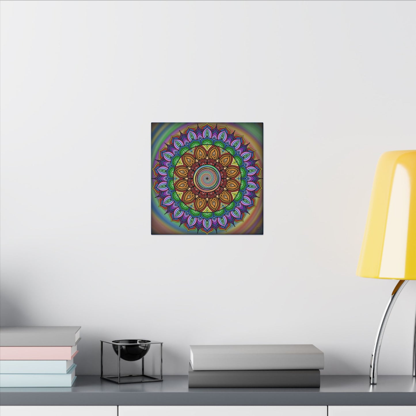 Mandala Canvas Art Print, Tears of Change, By AlmaLaterArt, Mandala Rainbow Swirl, Sacred Geometry, Visionary Art for Meditation, Psychedelic Decor, Wall art