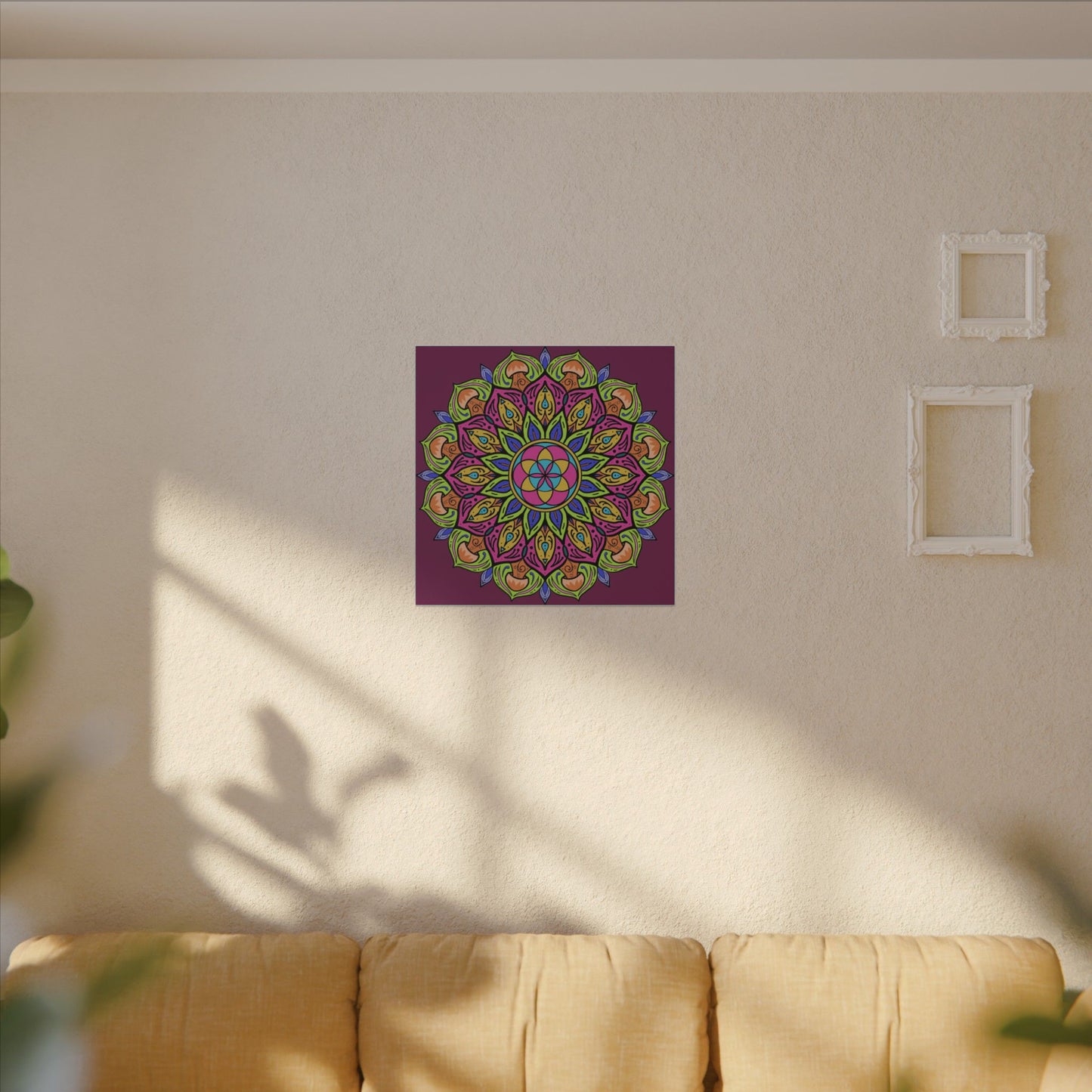 Meditation Tool "The Power of Mushrooms" Digital Art by AlmaLaterArt, Canvas Print, Sacred Geometry Mandala,Psychedelic Visionary Art