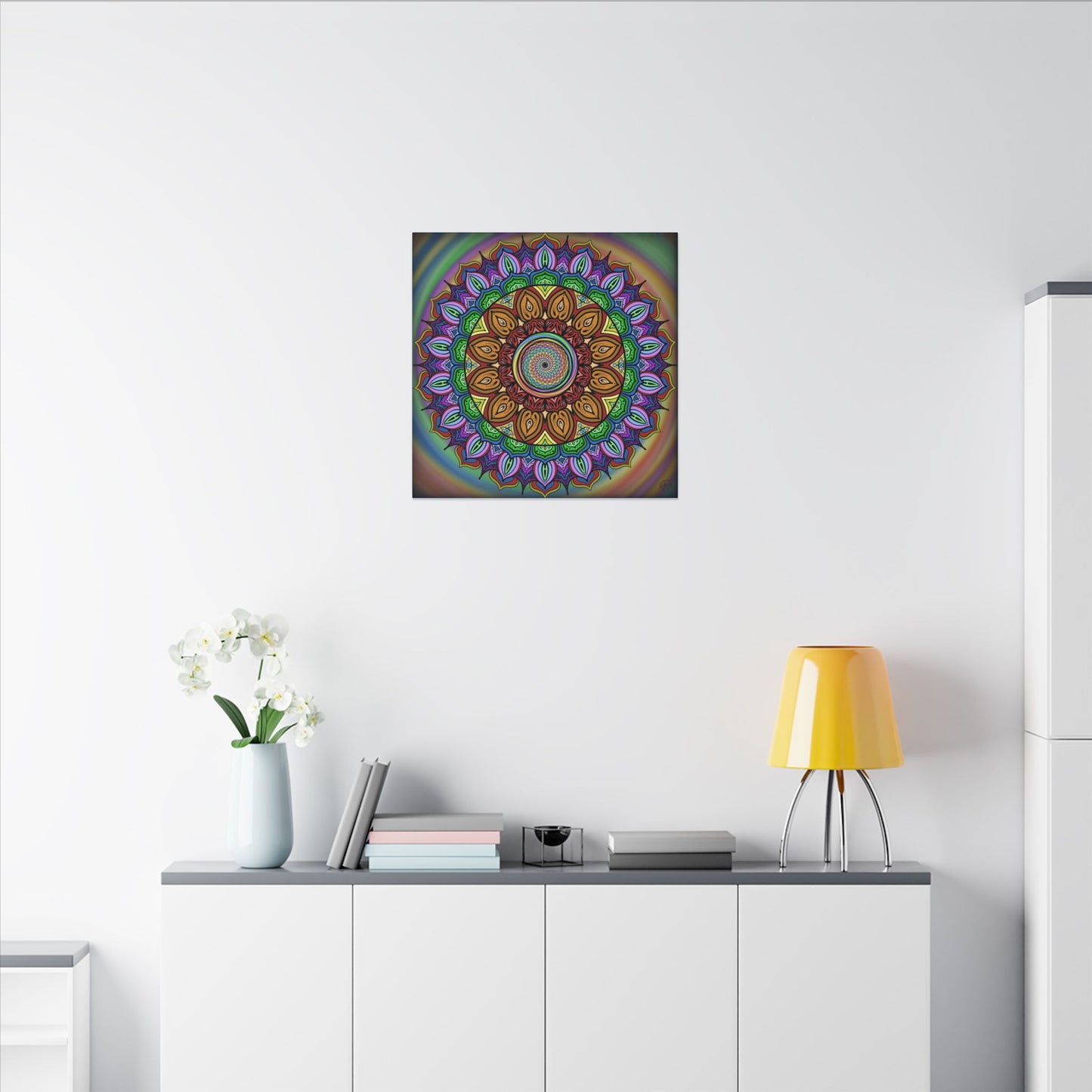 Mandala Canvas Art Print, Tears of Change, By AlmaLaterArt, Mandala Rainbow Swirl, Sacred Geometry, Visionary Art for Meditation, Psychedelic Decor, Wall art