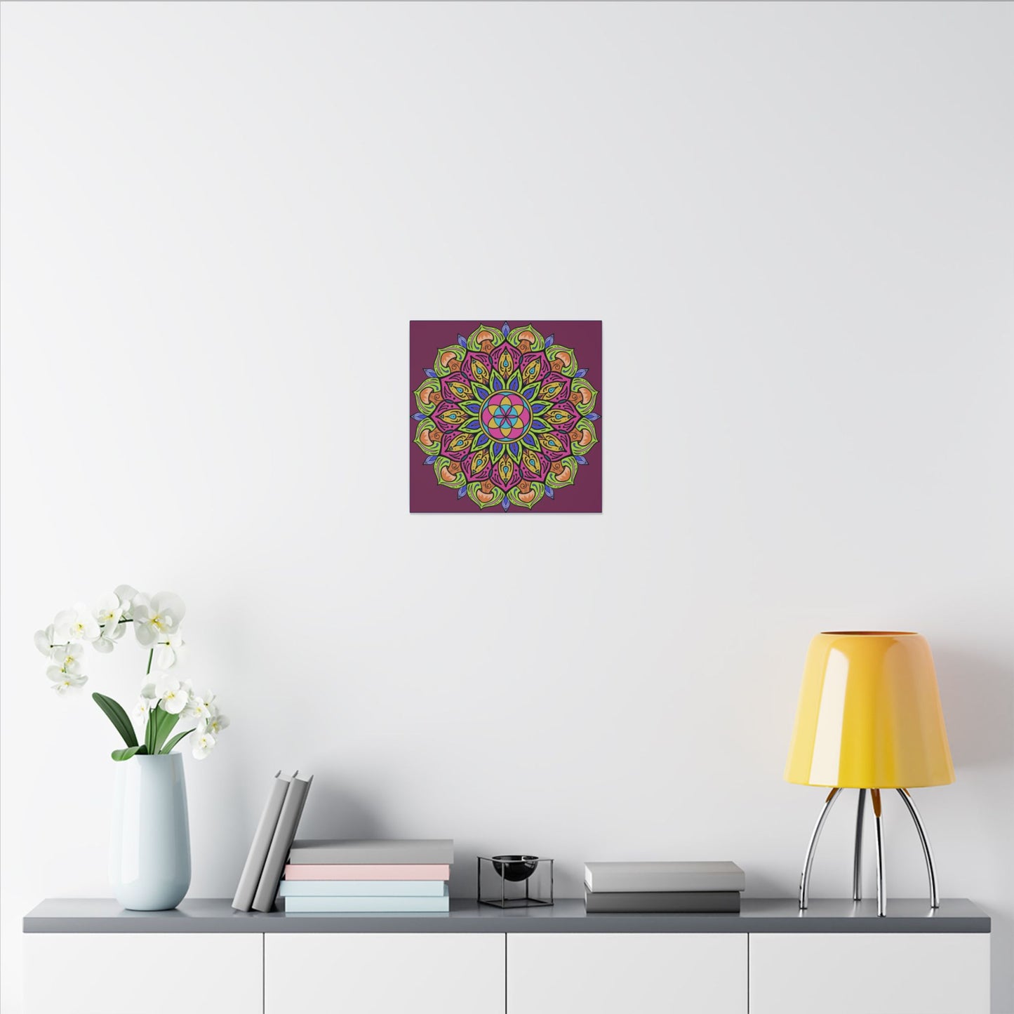 Meditation Tool "The Power of Mushrooms" Digital Art by AlmaLaterArt, Canvas Print, Sacred Geometry Mandala,Psychedelic Visionary Art