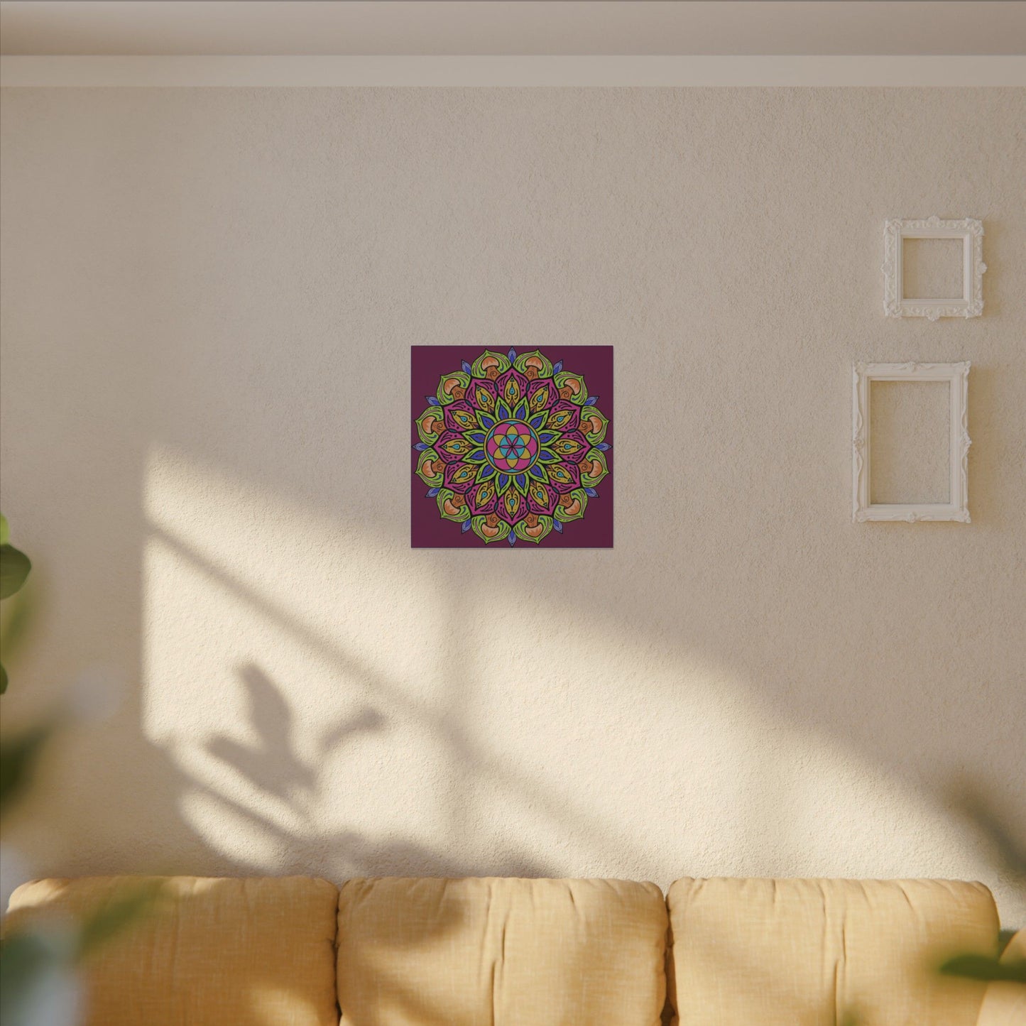 Meditation Tool "The Power of Mushrooms" Digital Art by AlmaLaterArt, Canvas Print, Sacred Geometry Mandala,Psychedelic Visionary Art