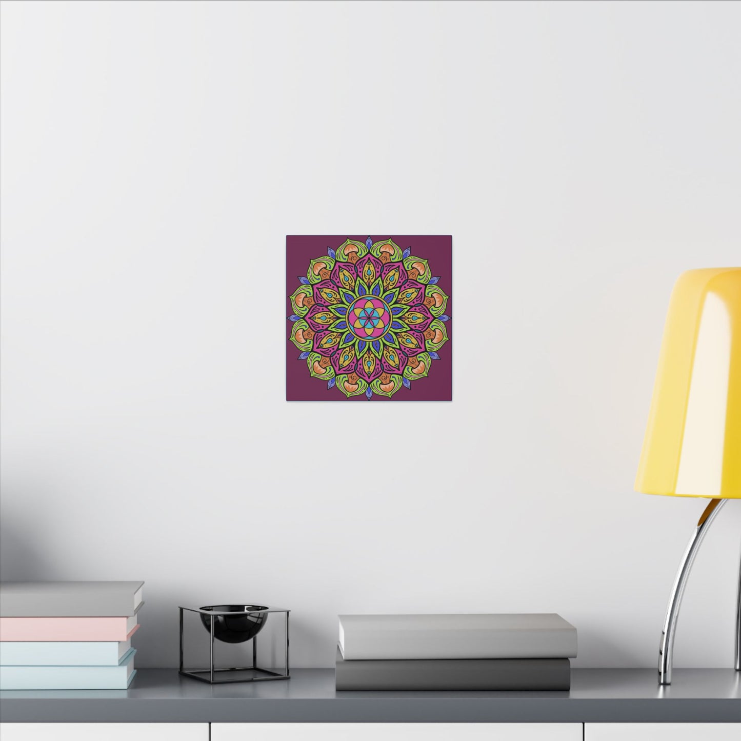 Meditation Tool "The Power of Mushrooms" Digital Art by AlmaLaterArt, Canvas Print, Sacred Geometry Mandala,Psychedelic Visionary Art