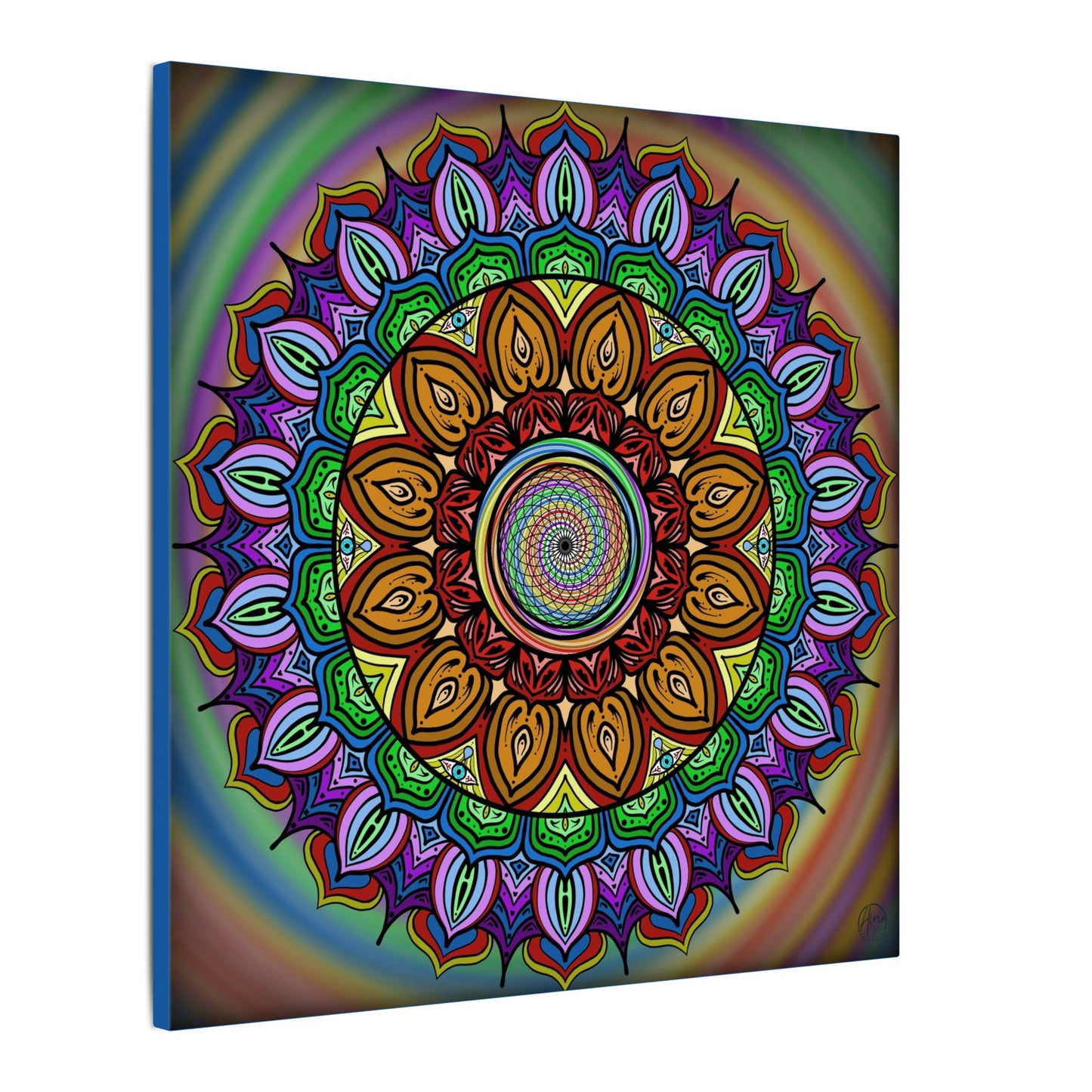 Mandala Canvas Art Print, Tears of Change, By AlmaLaterArt, Mandala Rainbow Swirl, Sacred Geometry, Visionary Art for Meditation, Psychedelic Decor, Wall art