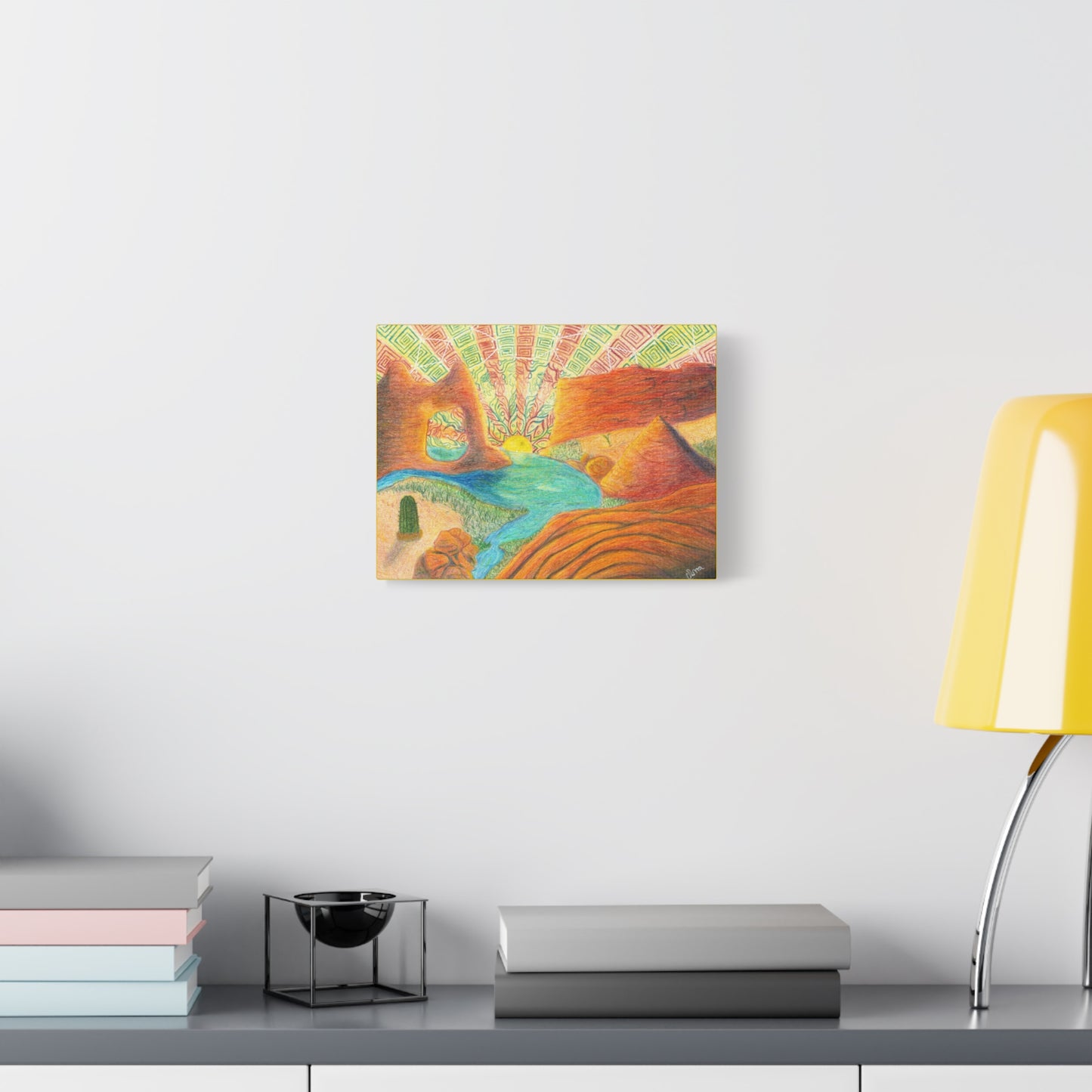 Canvas Art - Sunset Serenity by Alma Later Art - Psychedelic Visionary Trippy Nature Wall Decor