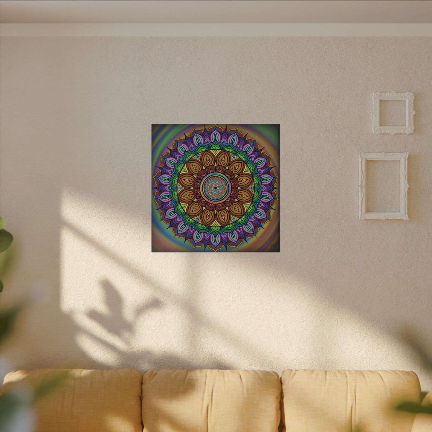 Mandala Canvas Art Print, Tears of Change, By AlmaLaterArt, Mandala Rainbow Swirl, Sacred Geometry, Visionary Art for Meditation, Psychedelic Decor, Wall art