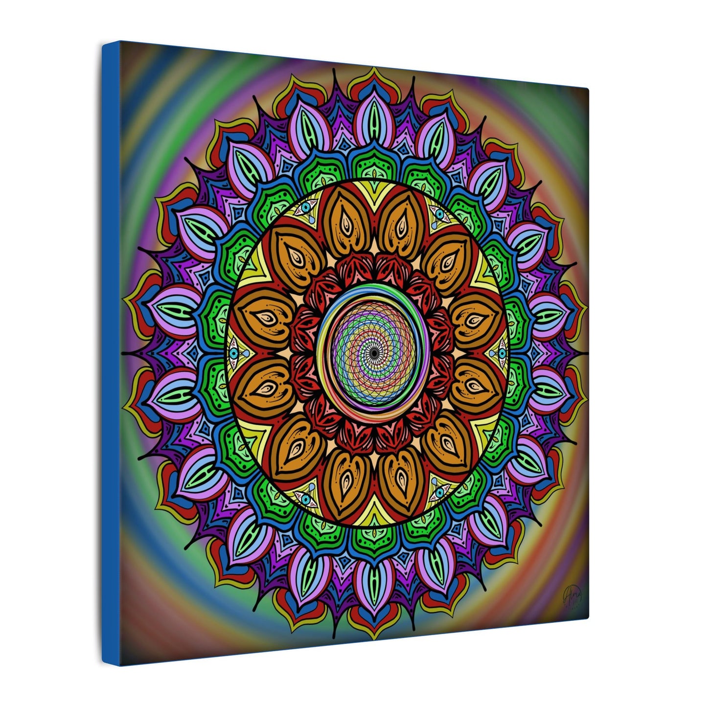 Mandala Canvas Art Print, Tears of Change, By AlmaLaterArt, Mandala Rainbow Swirl, Sacred Geometry, Visionary Art for Meditation, Psychedelic Decor, Wall art