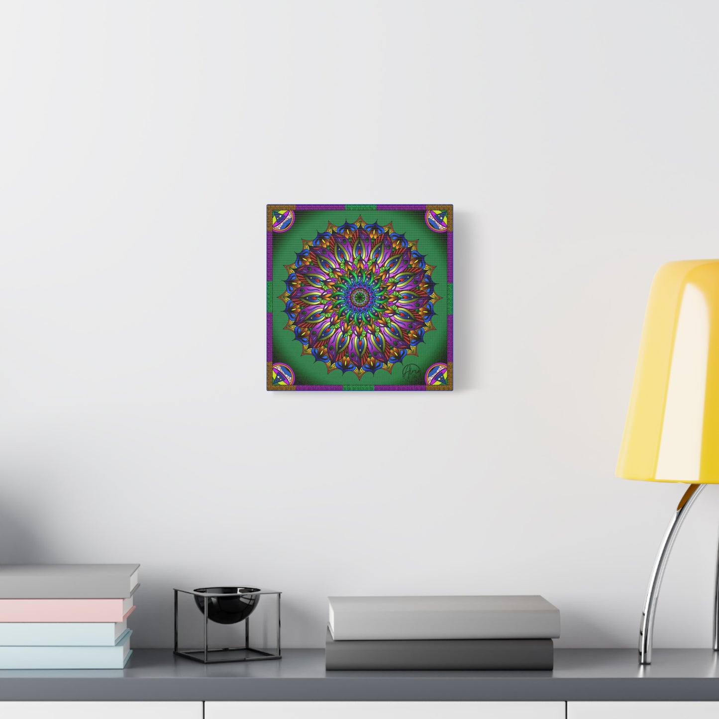 AlmaLaterArt, Mandala Meditation tool Art canvas, Psychedelic Visionary Art, Spiritual Wall Decor, Boho Home Decor, Mandala Art