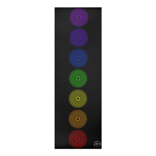 Stylish Yoga Mat, Rainbow Torus Design, Sacred Geometry Art, Foam Workout Mat, Exercise Mat, Meditation Mat, Yoga Lover Gift