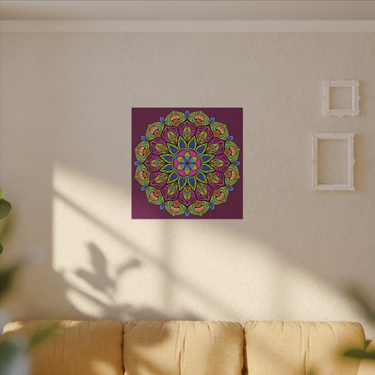 Meditation Tool "The Power of Mushrooms" Digital Art by AlmaLaterArt, Canvas Print, Sacred Geometry Mandala,Psychedelic Visionary Art