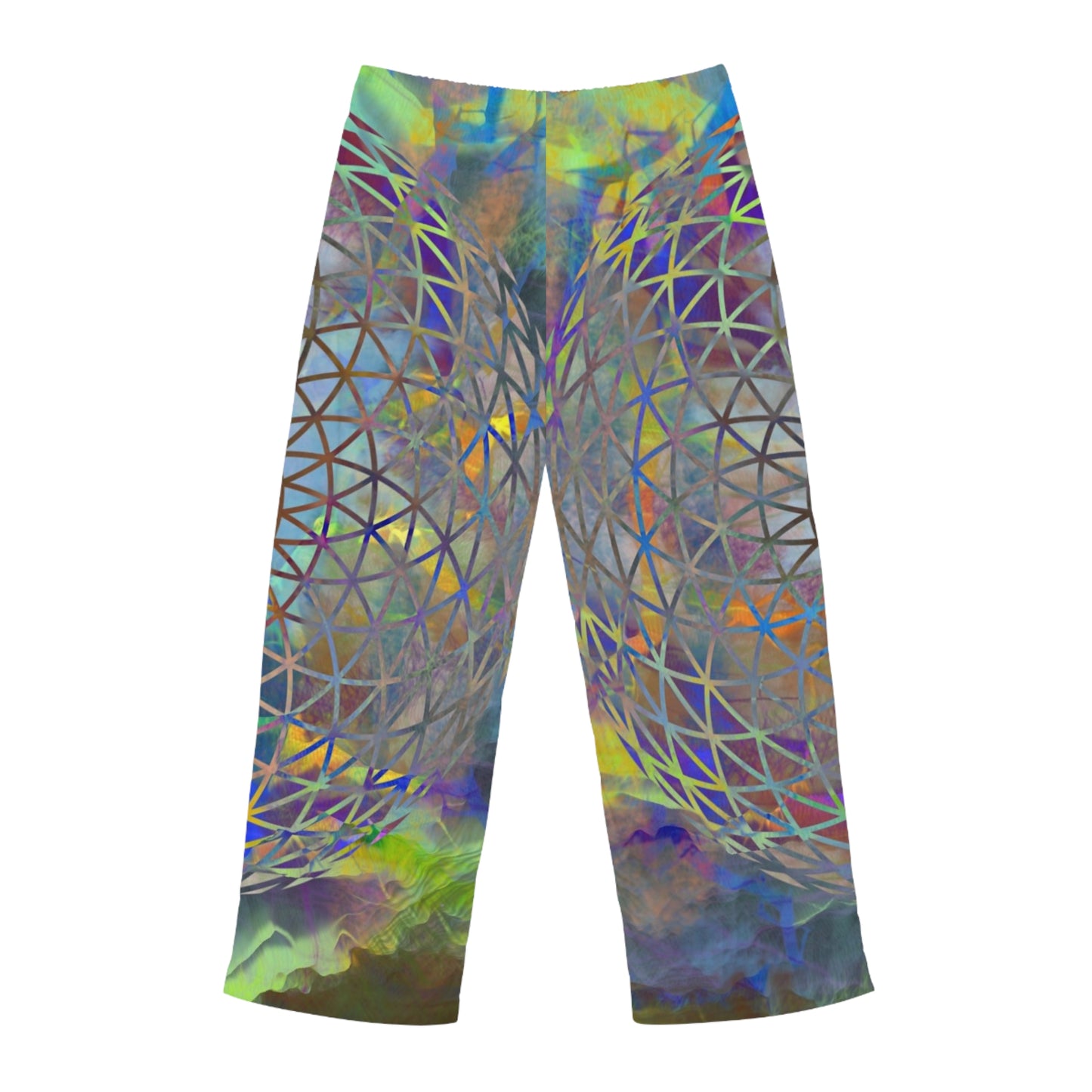 Sacred Geometry Festival Pants, Men's Pajama Bottoms, Psychedelic Lounge Wear, Boho Dance Apparel, Hippie Nightwear