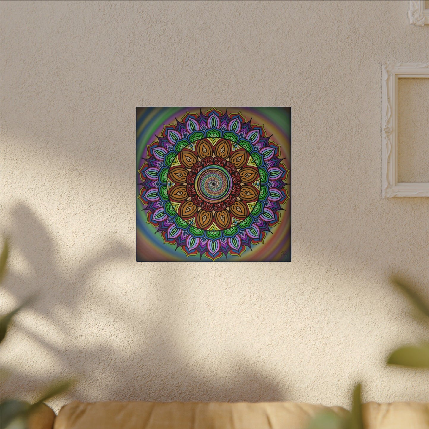 Mandala Canvas Art Print, Tears of Change, By AlmaLaterArt, Mandala Rainbow Swirl, Sacred Geometry, Visionary Art for Meditation, Psychedelic Decor, Wall art